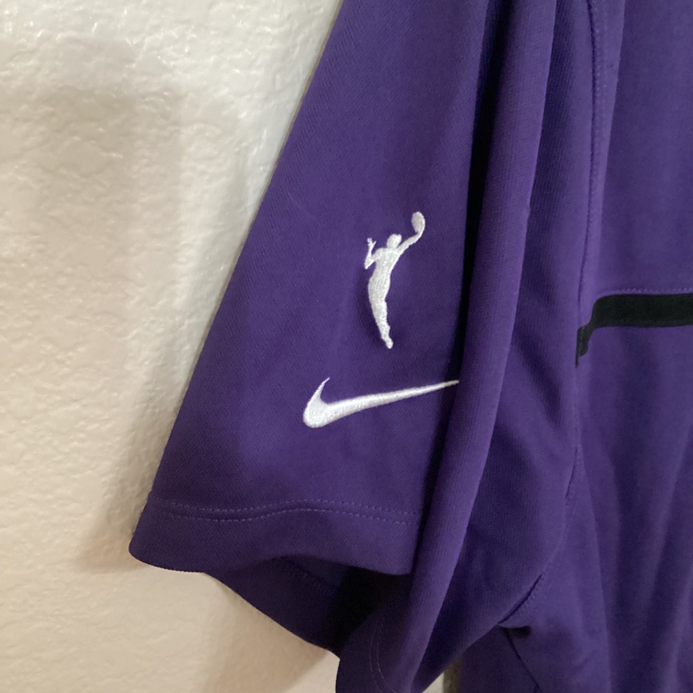 Nike Phoenix Mercury WNBA Dri-Fit Polo XL Purple Black Stripe Embroidered Logo - Picture 6 of 8